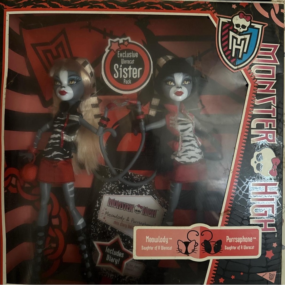 Rare Monster High Meowlody & Purrsephone